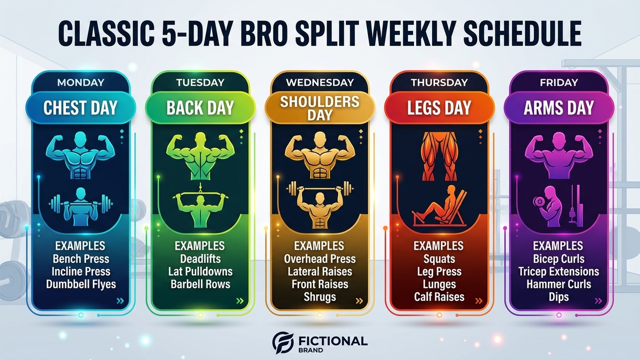 Classic bro split weekly schedule