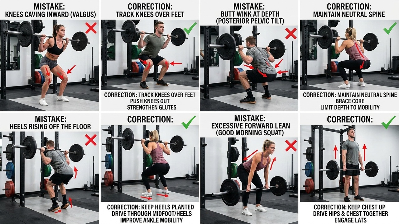 Common squat form mistakes