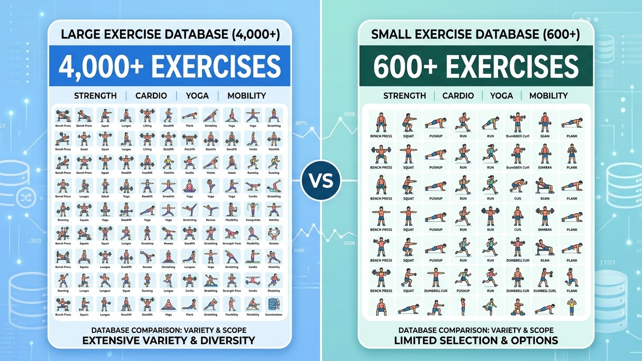 Exercise library comparison